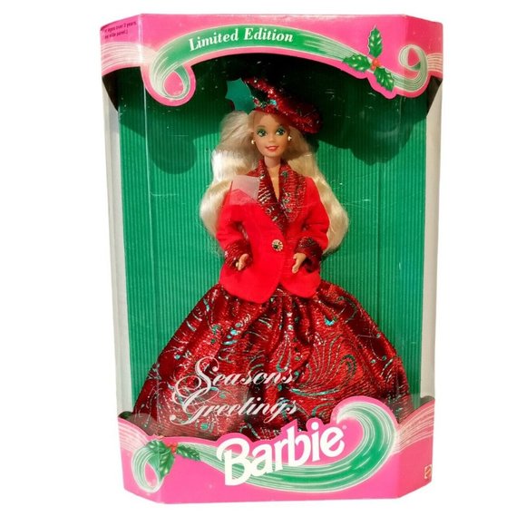 Season's Greetings Barbie Limited Edition #12384 Vintage 1994 NRFB MINT - Picture 1 of 12